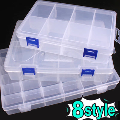 Transparent Plastic Jewelry Storage Box with Adjustable Compartments - Smarsty