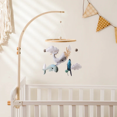 Baby Crib Mobile Bed Bell Rattle Toys Wooden Crochet Stars Pendant Bed Bell Toys Newborn Comfort Crib Bracket Hanging Toys Gifts by Smarsty