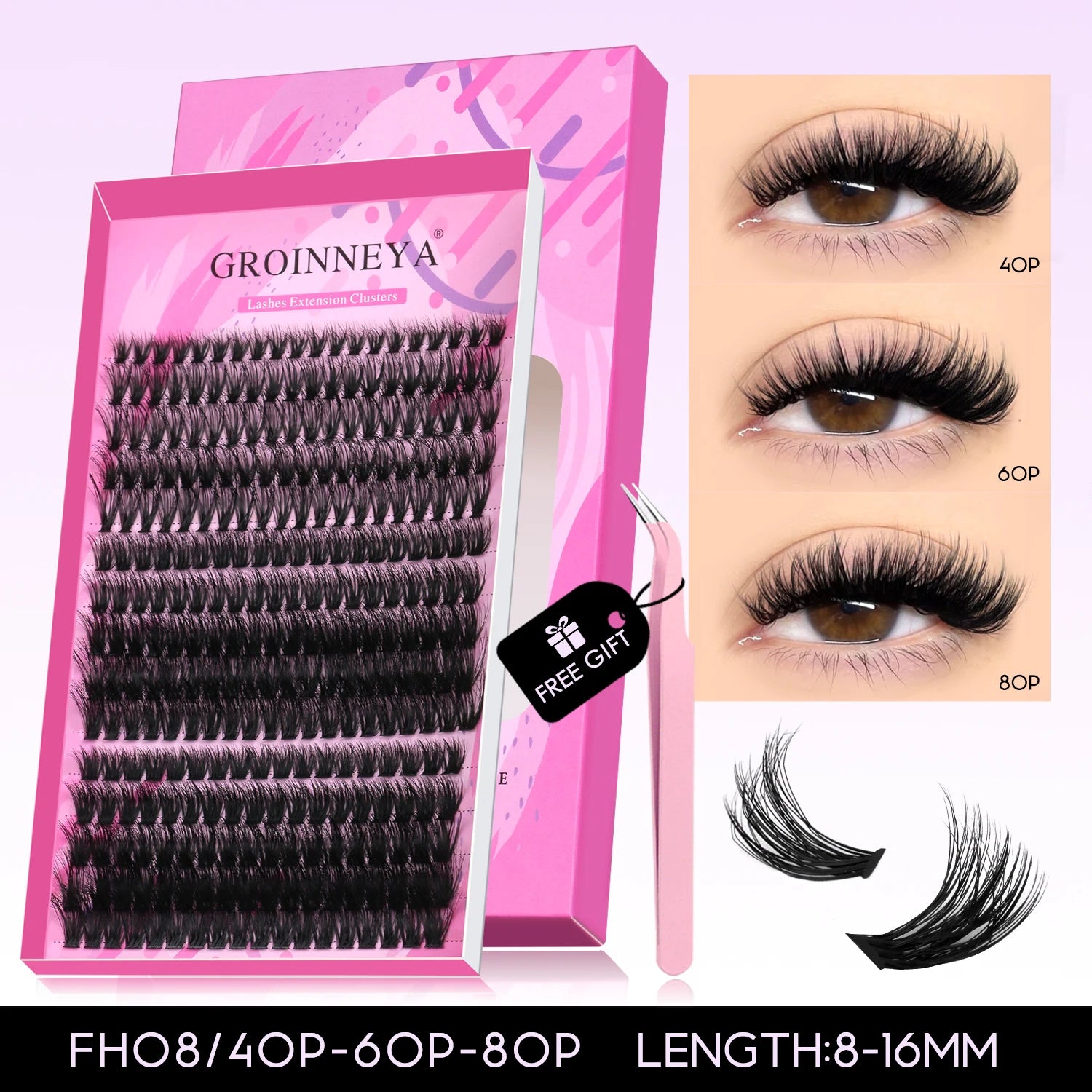 GROINNEYA DIY Fluffy Lash Clusters Kit for Volume - Smarsty