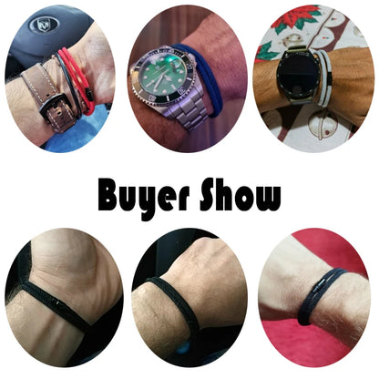 Double Layer Magnetic Buckle Men's Survival Bracelet - Smarsty