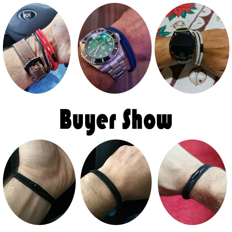 Double Layer Magnetic Buckle Men's Survival Bracelet - Smarsty
