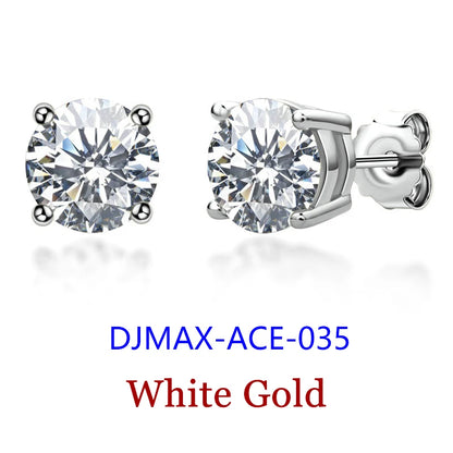 Moissanite Studs 0.5 To 2Ct Sterling Silver Screw Back - Smarsty