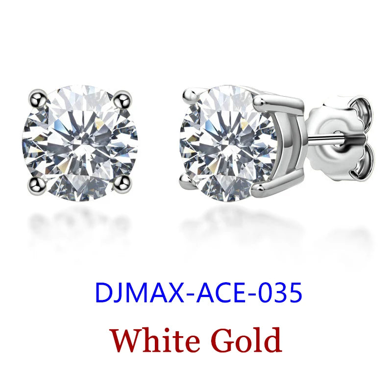 Moissanite Studs 0.5 To 2Ct Sterling Silver Screw Back - Smarsty