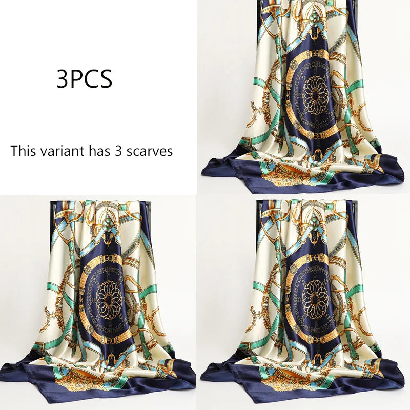 Luxury Satin Silk Scarf for Women Sun Protection - Smarsty