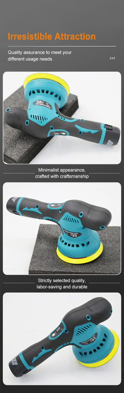 Cordless 12V Car Polisher With 5 Inch Pads For Waxing - Smarsty