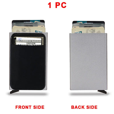 Rfid Smart Credit Card Holder Wallets Metal Slim Pop Up Minimalist Men Wallets Black Male Purse Money Bags Carteira Masculina - Smarsty