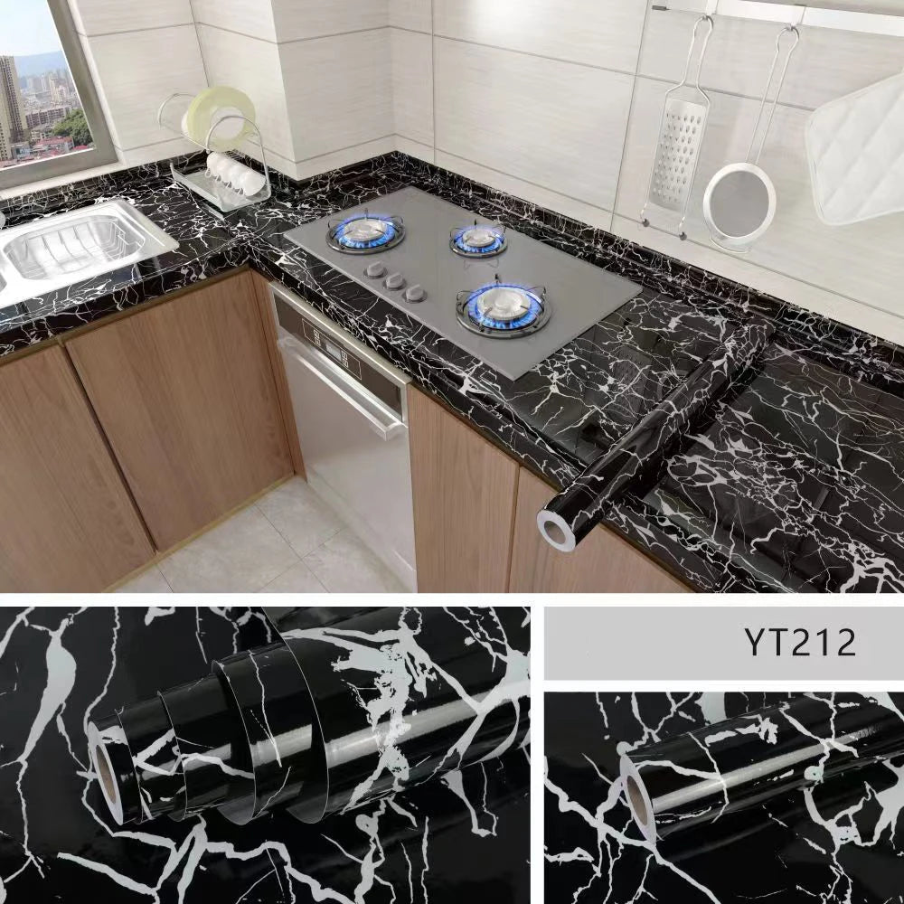 Marble Waterproof Kitchen Wallpaper Easy Peel and Stick - Smarsty