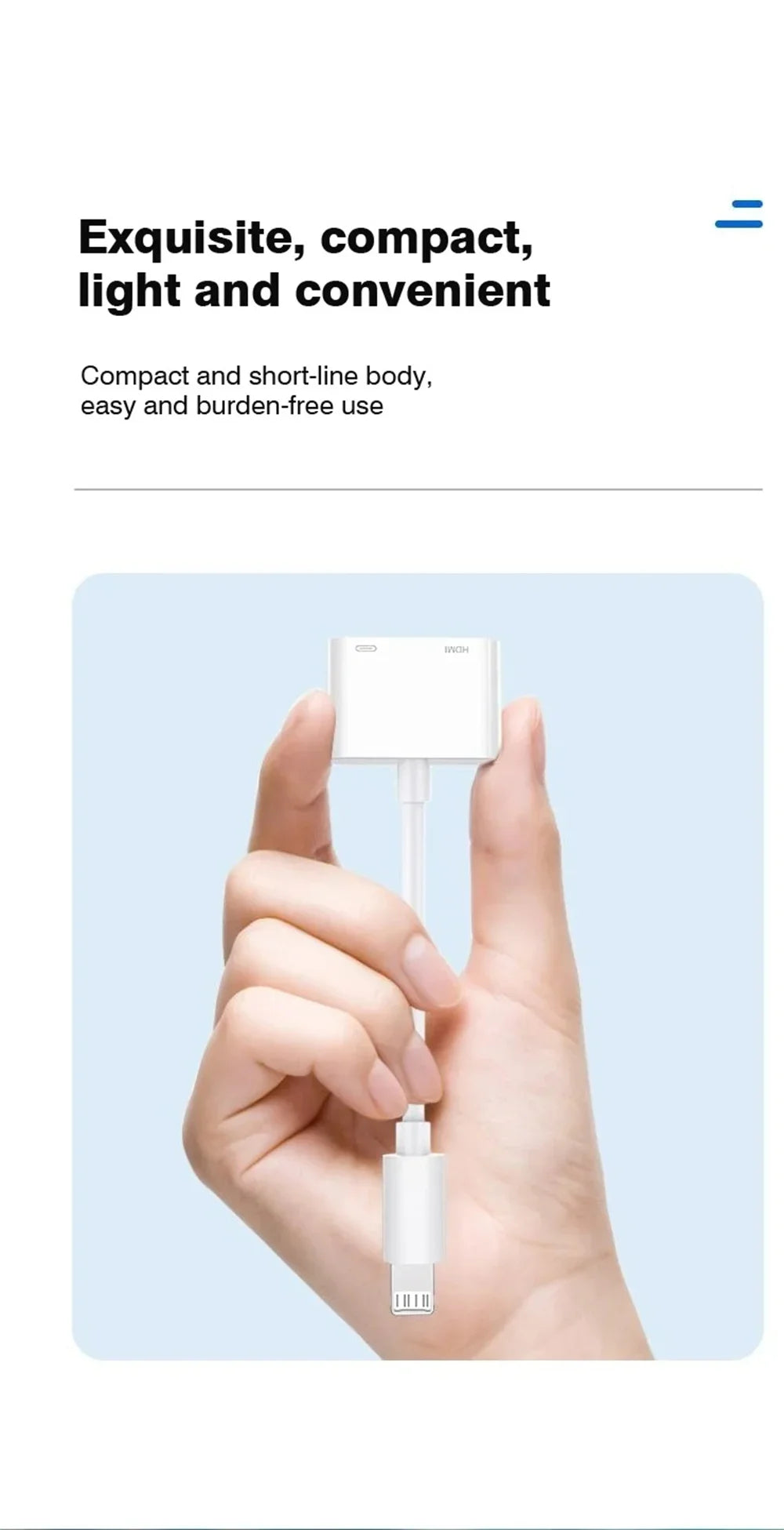 HD 1080P Lightning to HDMI Adapter for Seamless Audio Video Sync - Smarsty