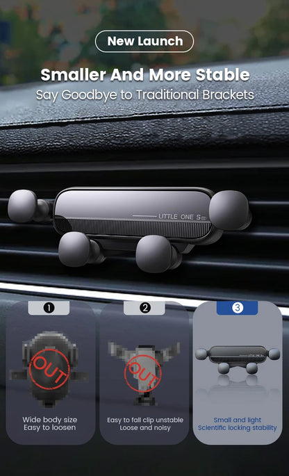 Gravity Car Phone Holder Air Vent Mount For Universal Fit - Smarsty