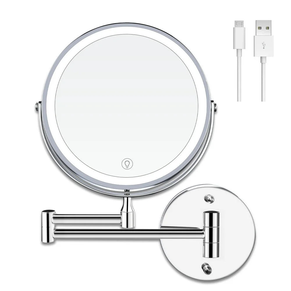 8 Inch USB Rechargeable Shower Mirror with LED Lights - Smarsty