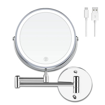 8 Inch USB Rechargeable Shower Mirror with LED Lights - Smarsty