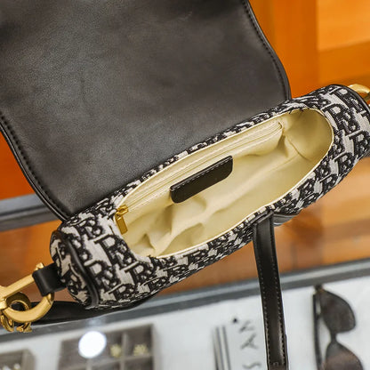 Studded Embroidered Shoulder Crossbody Bag Saddle Handbag - Smarsty
