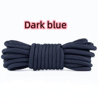 2pcs/ Pair Round Solid Polyester Black Brown Shoelaces For Marten Boot Women Men Outdoor Hiking Boots Sports Shoes Lace Strings - Smarsty