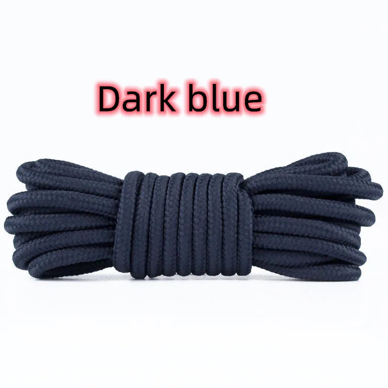 2pcs/ Pair Round Solid Polyester Black Brown Shoelaces For Marten Boot Women Men Outdoor Hiking Boots Sports Shoes Lace Strings - Smarsty