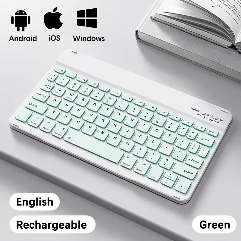 Bluetooth Keyboard For iPad Tablets Portable Wireless Slim