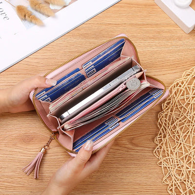 Fashion Women's Wallet Zipper Coin Purse Lady Short Clutch Purse Handbag Patchwork Leather Female Card Holder Wallet Phone Pouch - Smarsty