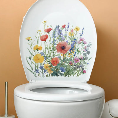 Green Plant Leaves Toilet Wall Sticker for Easy Home Decor - Smarsty