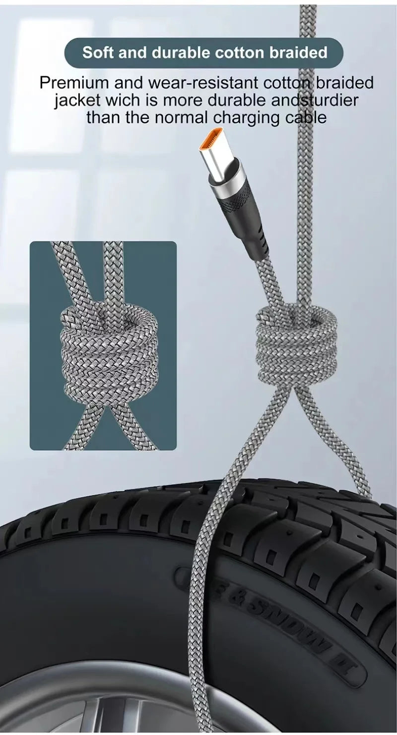 USB TYPE C Cable 5A Super Fast Charge Cable for iPhone 15 16 17 Full range Huawei Samsung oppo oneplus Universal USB C Extension - Smarsty