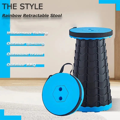 Folding Stool Outdoor Portable Chair Retractable Adjustable Bench Camping, Fishing Multi-scene Applicable by Smarsty