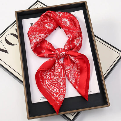 Luxury Square Silk Scarf for Women Stylish Satin Hijab Wrap - Smarsty