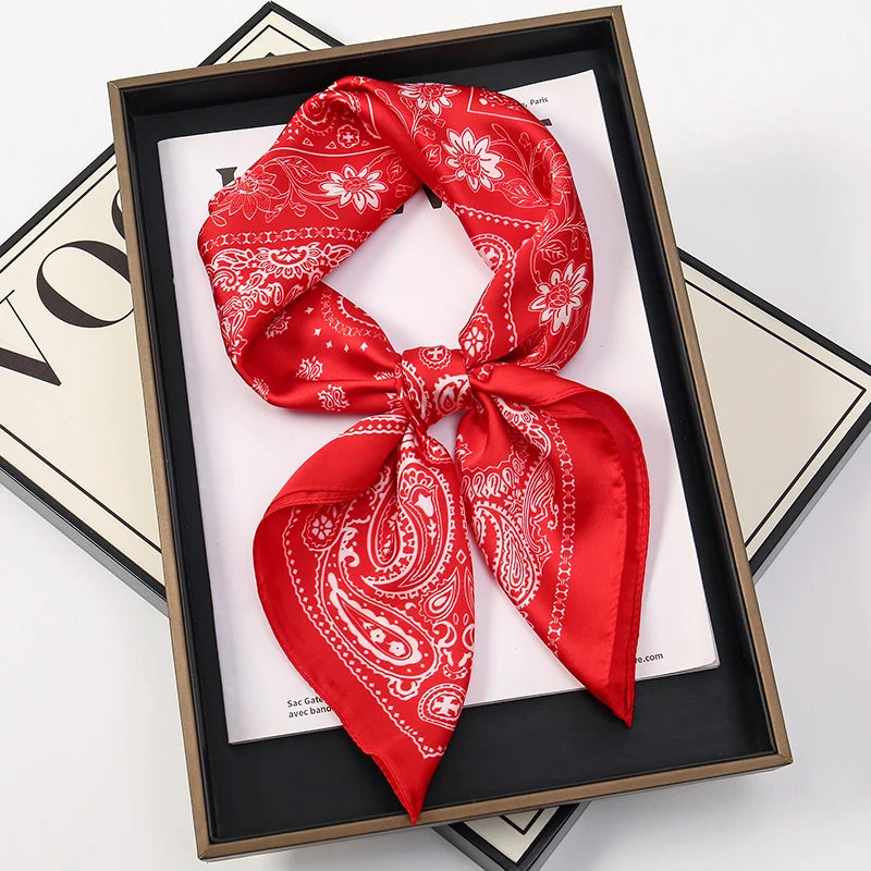 Luxury Square Silk Scarf for Women Stylish Satin Hijab Wrap - Smarsty
