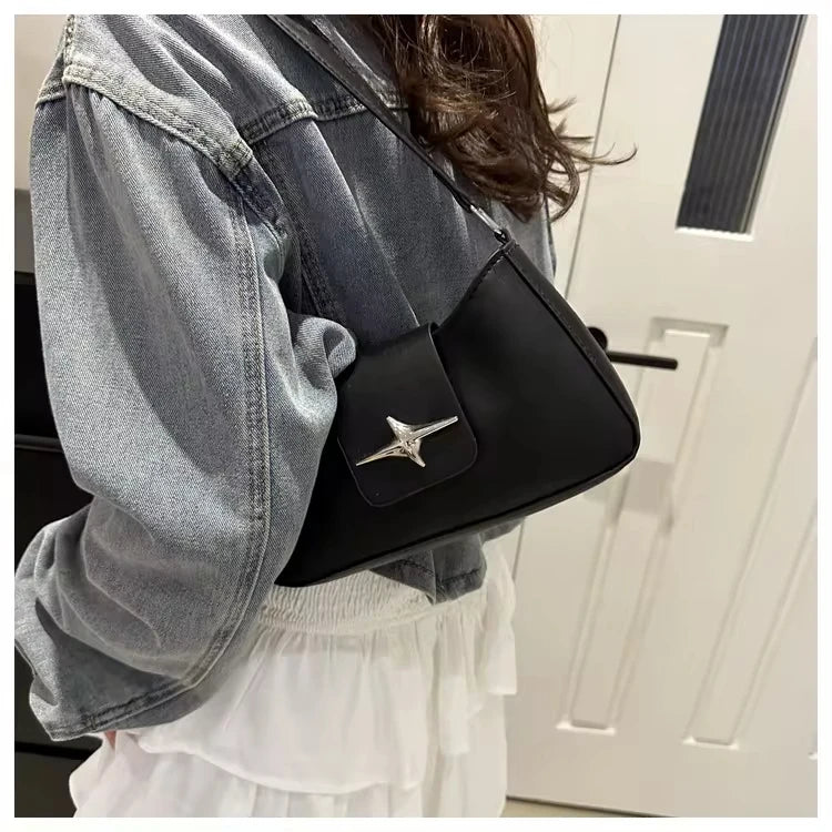 Y2K Small PU Leather Shoulder Bag For Women Daily Use - Smarsty