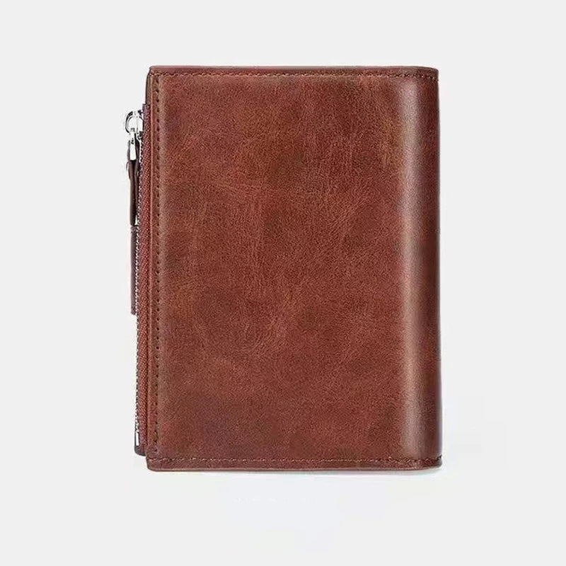 Men's Coin Purse Wallet RFID Anti-theft Man Leather Wallet Zipper Business Card Holder Money Bag Wallet Male - Smarsty