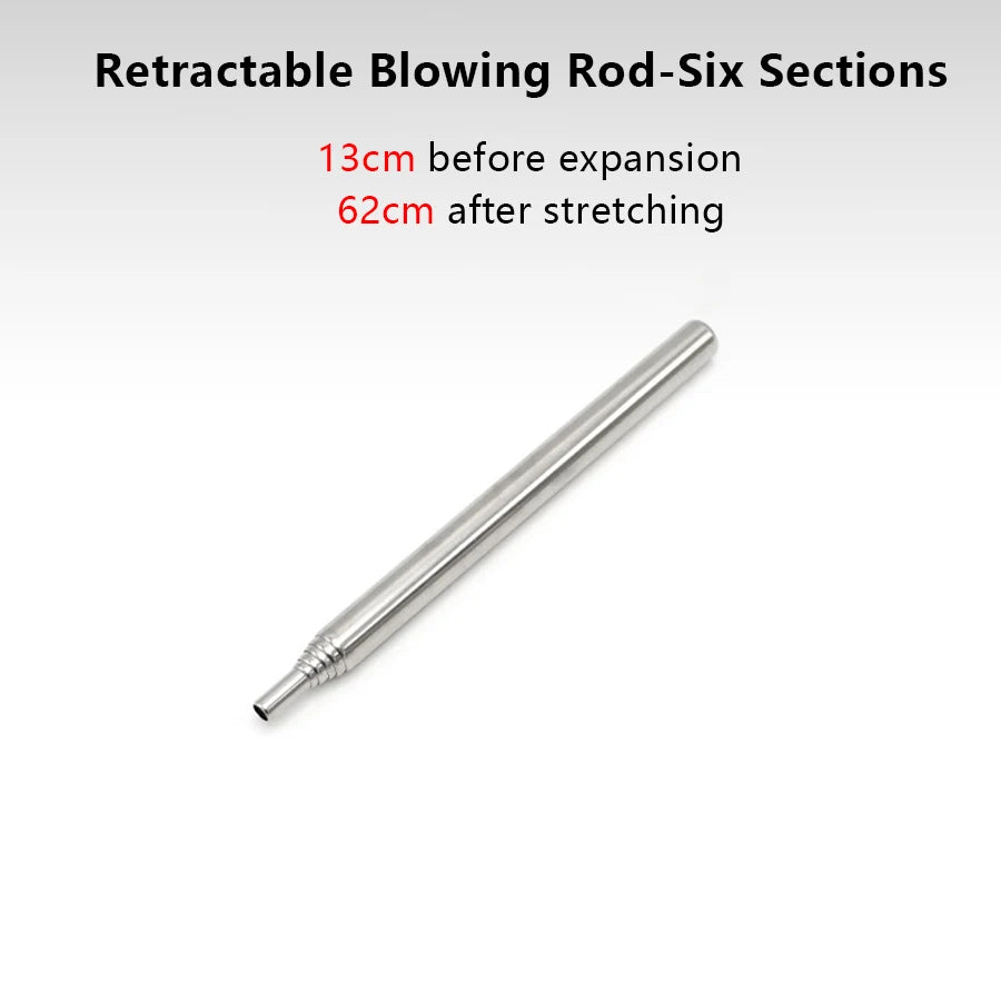 Stainless Steel Blowpipe Pocket Bellow Collapsible Air Blow Stick Campfire Fire Tool Outdoor Bushcraft Camping Hiking Cooking