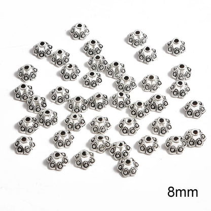 50pcs Tibetan Silver Leaf Flower Bead Caps for Jewelry Making - Smarsty