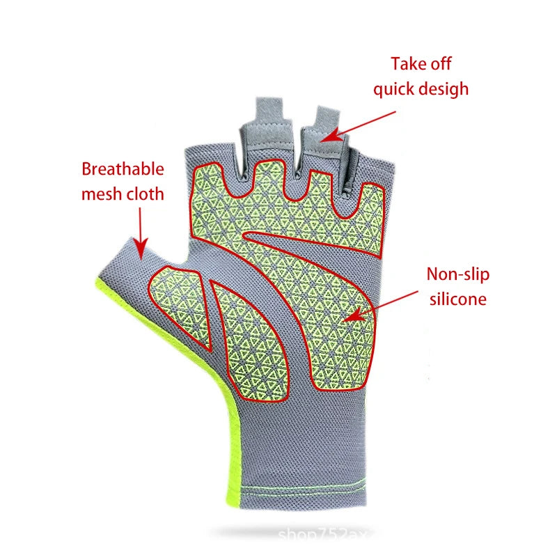 Breathable Non Slip Fingerless Cycling Gloves for Men and Women - Smarsty