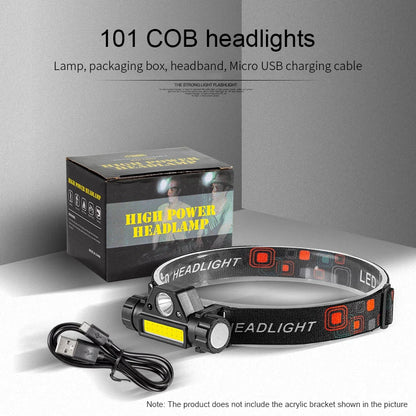 COB LED Headlamp Torch Rechargeable Headwear Flashlight Outdoor Waterproof Camping Fishing Mining Lantern Headlight With Magnet by Smarsty