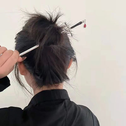 Chinese Style Sword Hairpin for Women with Ruby Accent - Smarsty