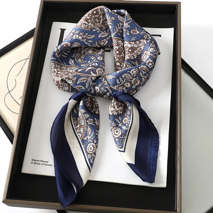 Silk Square Scarf for Women Sun Protection Luxury Shawl - Smarsty