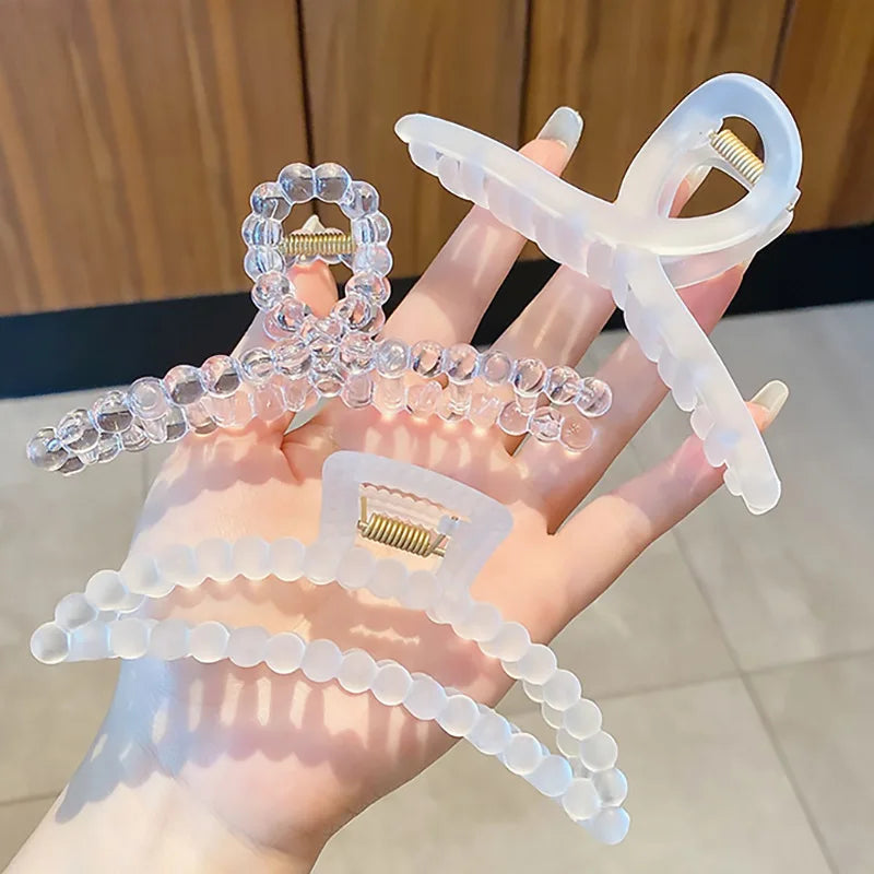 3pcs Large Clear Hair Claw Clips Secure For All Hair - Smarsty