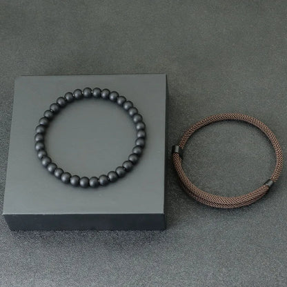 Fashion Men's Adjustable Bracelet Set for Lucky Charm - Smarsty