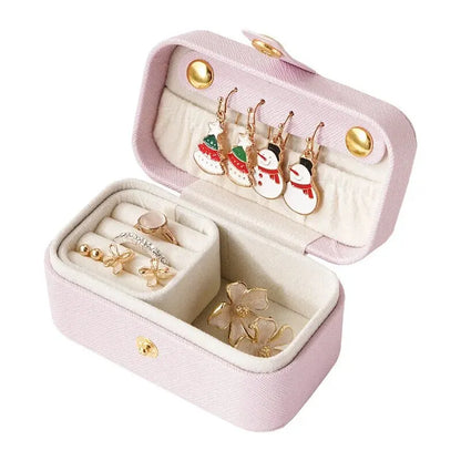 Portable Minimalist Pu Leather Jewelry Box for Travel - Smarsty