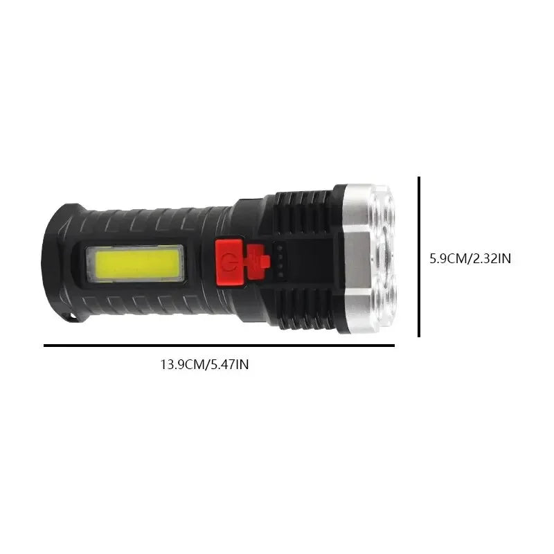 5LED High Power Led Flashlights Rechargeable Camping Spotlight with Side Light 3 Lighting Modes for Camping Adventure Outdoor - Smarsty