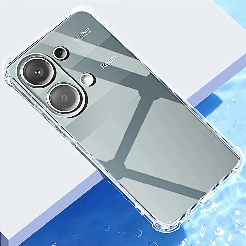 Clear Phone Case For Xiaomi Redmi Note 13 14 12 11 10 9 Pro Plus 5G Shockproof Transparent TPU Bumper Cover Soft Silicone Funda