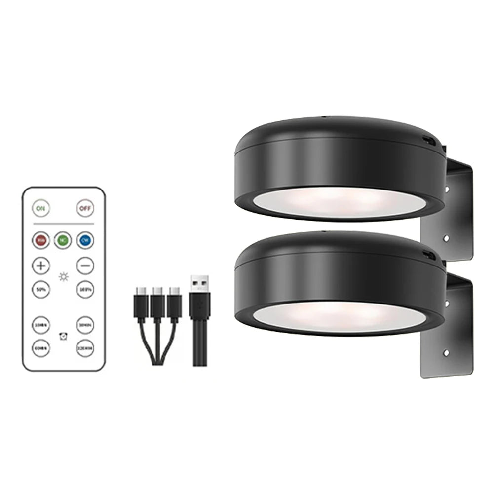 2/3pc Rechargeable Picture Light Magnetic LED Painting Light with Remote and Timer Art Display Light Dimmable 3 Lighting Modes