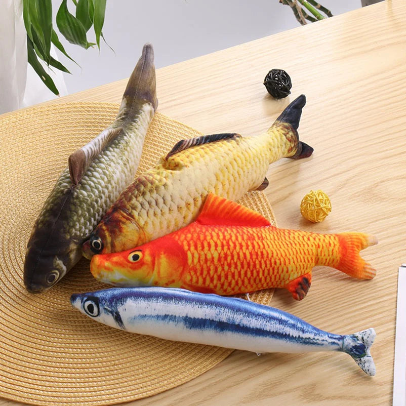 Interactive Cat Teasing Toy Fish Plush for Playtime - Smarsty