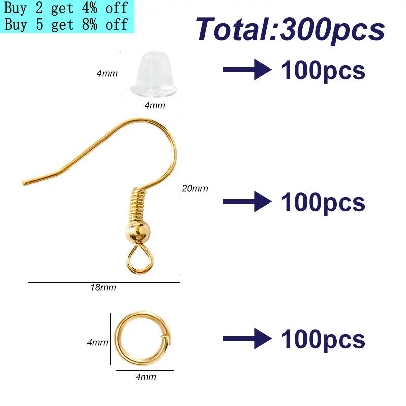 300Pcs Hypoallergenic Earring Backs Clear Secure Set - Smarsty