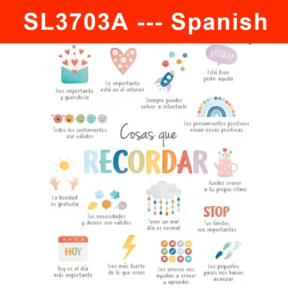 Spanish English Wall Sticker Art for Kids Rooms - Smarsty