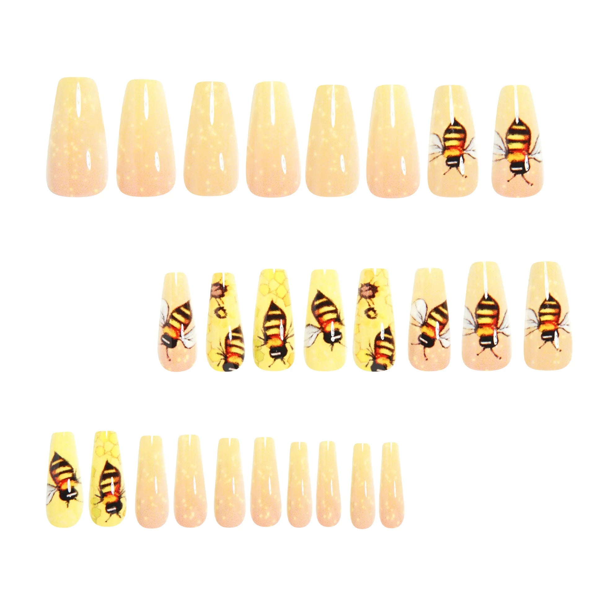 24 Piece Set Medium Long Press On Nails with Floral Design - Smarsty