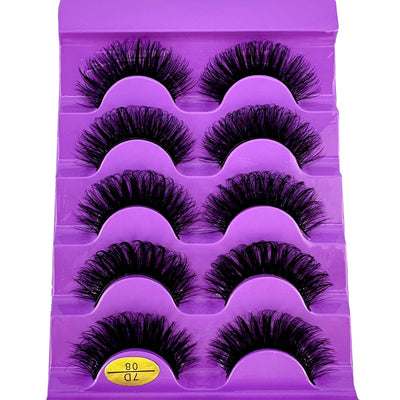 3D Natural Cat Eye False Eyelashes Fluffy Soft 5 Pairs - Smarsty