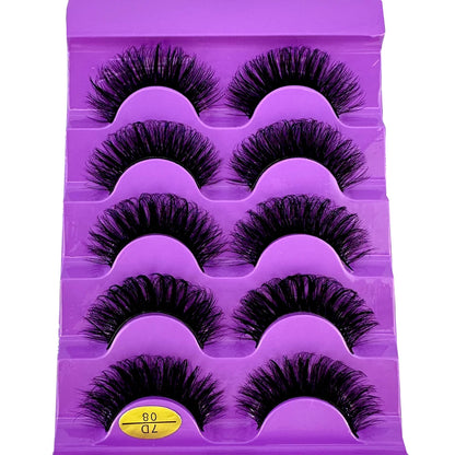 3D Natural Cat Eye False Eyelashes Fluffy Soft 5 Pairs - Smarsty