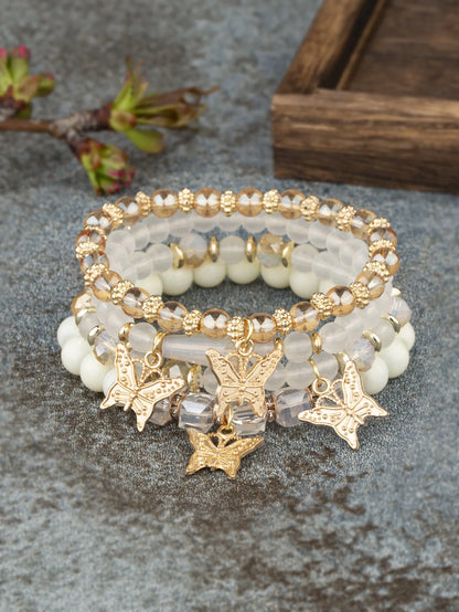 Trendy Butterfly Beaded Bracelet Set for Women - Smarsty
