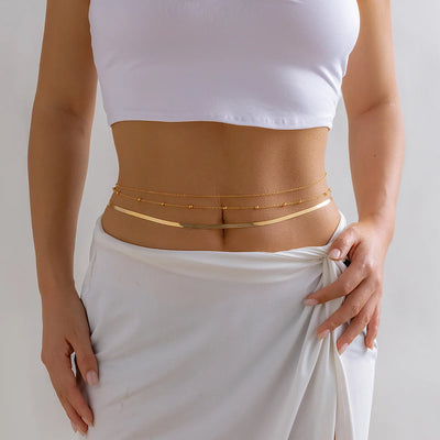 Minimalist Double Layer Metal Belly Chain for Summer - Smarsty