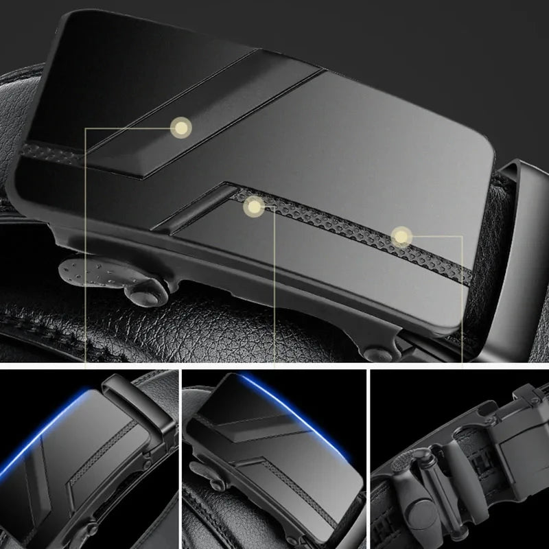 Luxury Men's Leather Belt with Metal Buckle Durable Soft Design - Smarsty