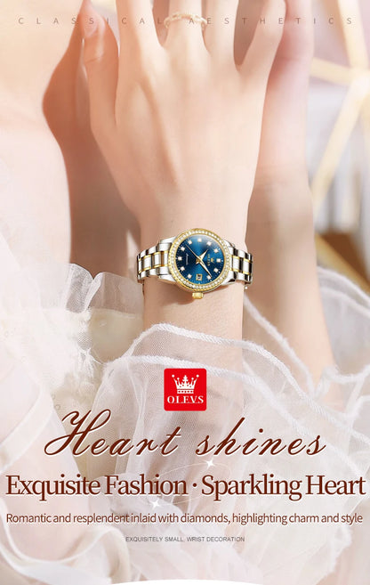 OLEVS Women's Automatic Waterproof Luxury Watch with Luminous Dial - Smarsty