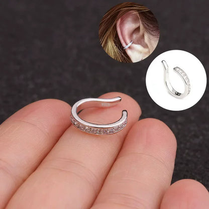 Sterling Silver Zircon No Piercing Clip Earrings Comfortable - Smarsty